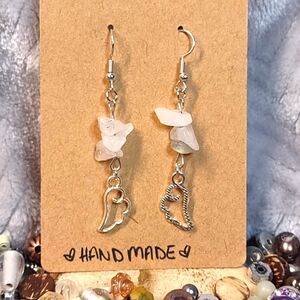 Crystal Quartz Cloud Charm Artisan Earrings